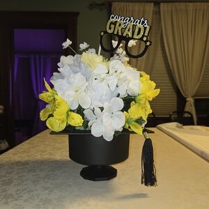 Graduation Floral Arrangement with Black Base